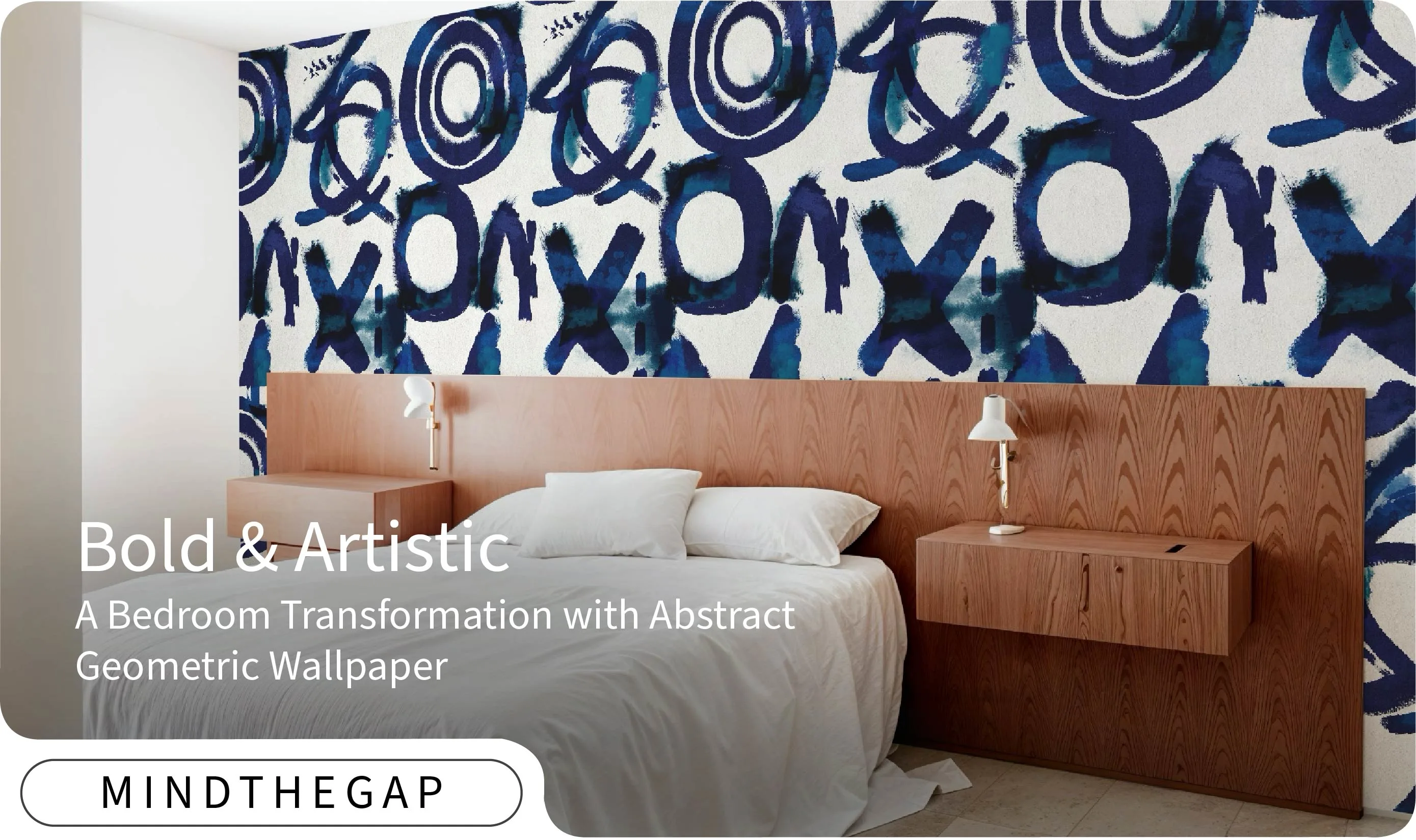 Elevate Your Bedroom with Abstract Geometric Wallpaper